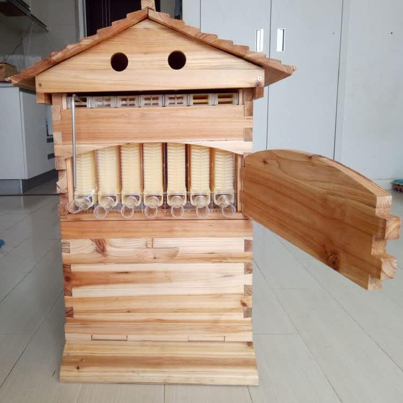 Auto Beehive Frame Beehive Kit, with 7Pcs Food Grade Auto Super Box Plastic Foundations, Super Box, Brood Box (No Brood Frames), 1Pcs Key, Suitable Beekeeper Starter(Unassembled) image number 4