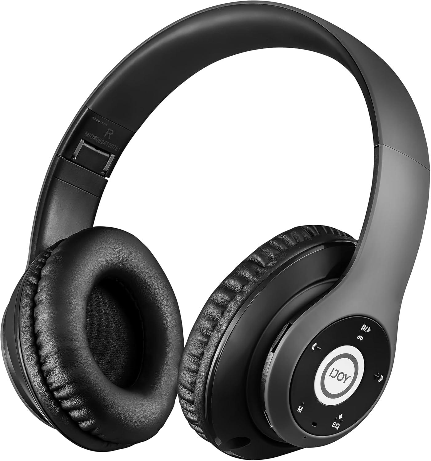 Ijoy Matte Finish Premium Rechargeable Wireless Headphones Bluetooth over Ear Headphones Foldable Headset with Mic (Stealth)