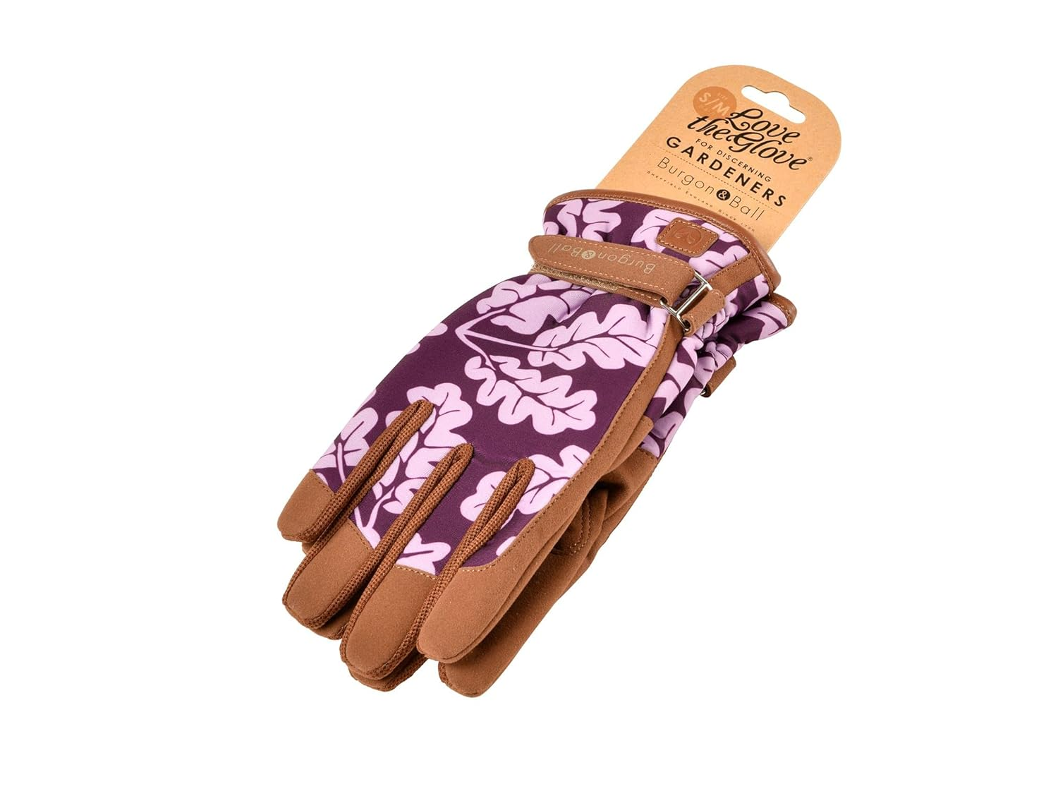Burgon & Ball Love Oakleaf Plum S/M Gloves, Ladies, Gardening, Hands, Womens GLO/OAKPLUMSM image number 4