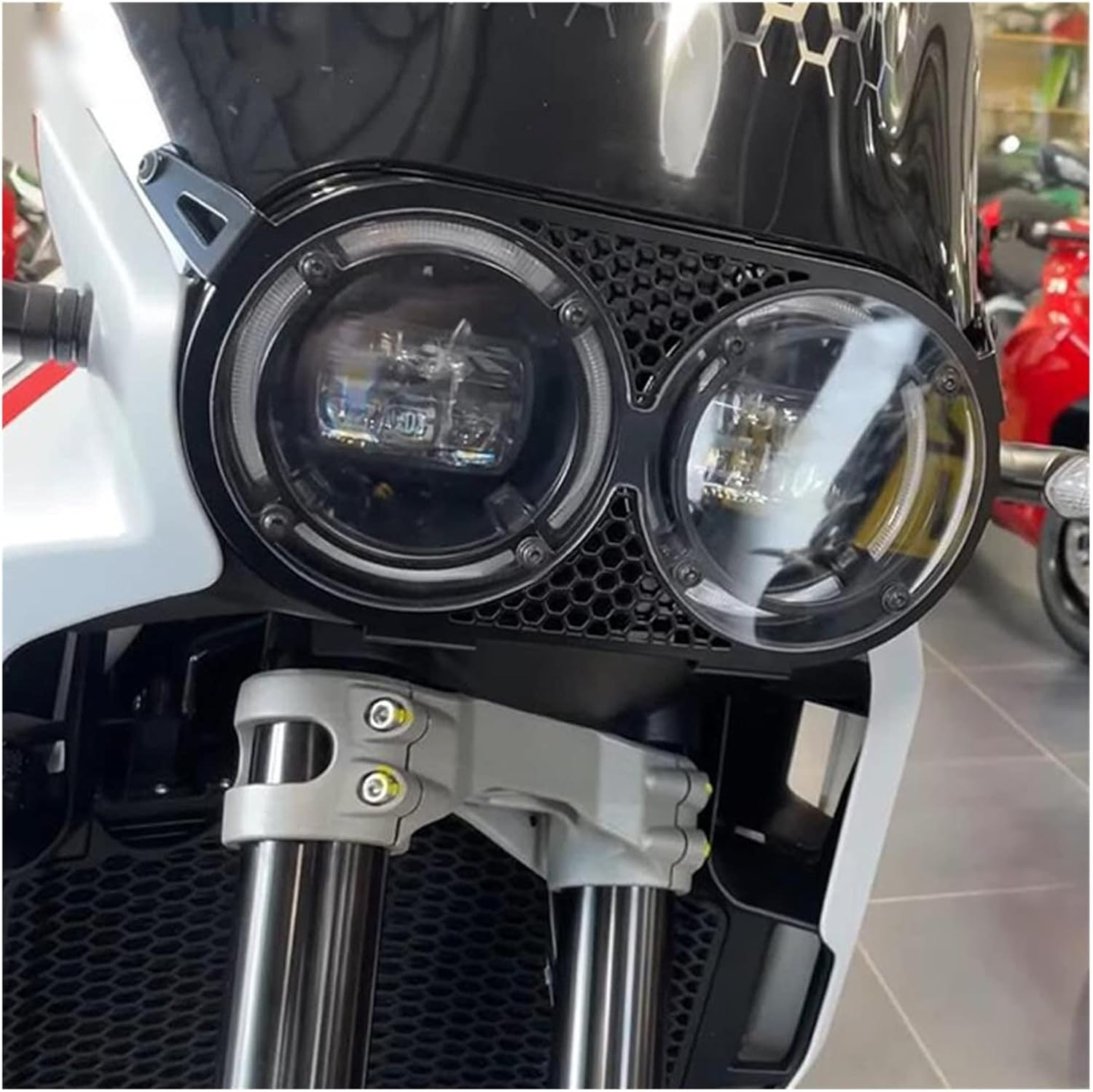 Epicx Compatible with Ducati Compatible with Desertx Desert-X Desert X 2022 2023 Accessories Headlight Guard Desertx Headlight Grille Cover Headlight Protection(Black)