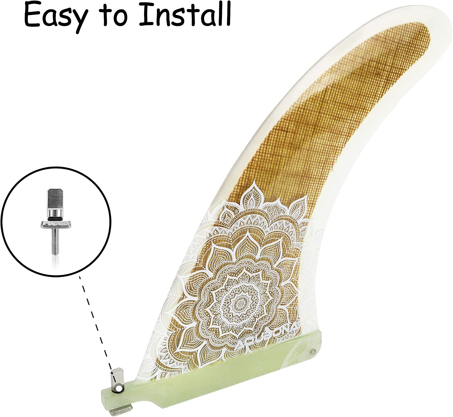 AQUBONA Surfboard Longboard Fin 9 Inch Single Fin image number 6