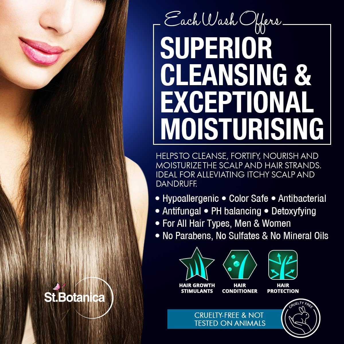 Stbotanica Apple Cider Vinegar & Organic Argan Oil Hair Shampoo - 300Ml - No Sulphate, No Parabens, No Silicon image number 4