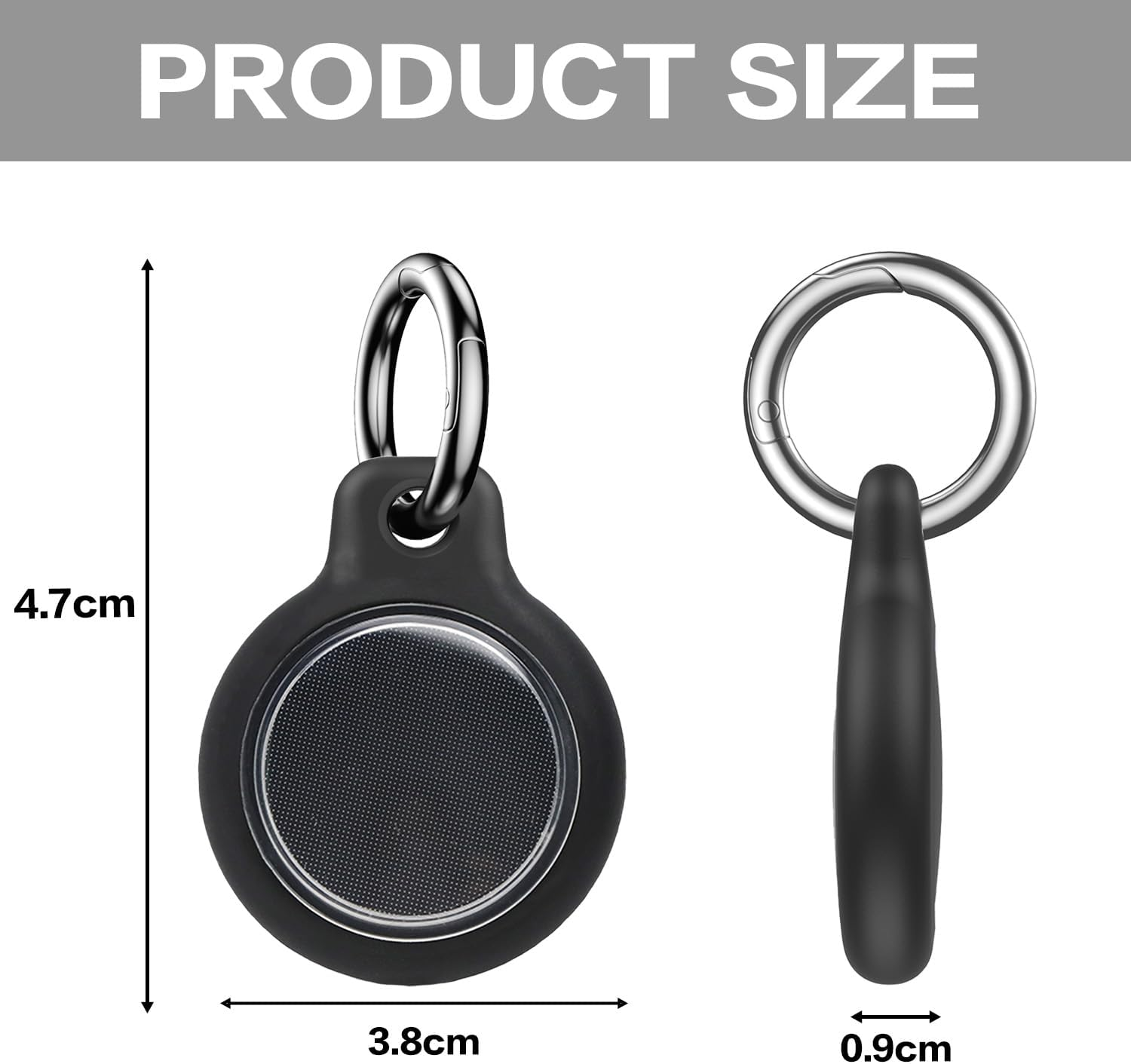 Kaoruo Anti-Scratch and Shock Case for Dog,Car Key, IPX8 Waterproof for Airtag Holder, Luggage Compatible with Apple Air Tags Keychain with Lock(Black) image number 4