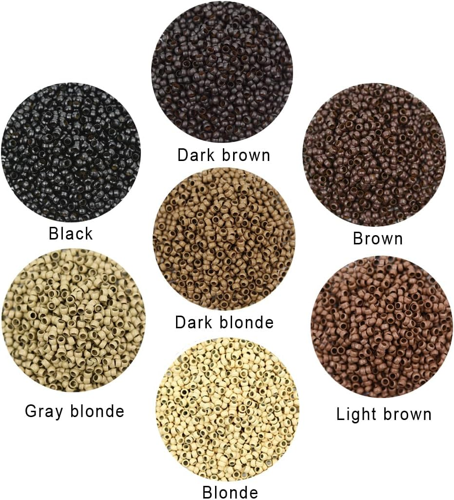 500 Pcs 2.5Mm Copper Nano Rings Micro Beads Micro Tubes Ring Beads for Nano Tip Hair Extensions (Dark Brown) image number 3