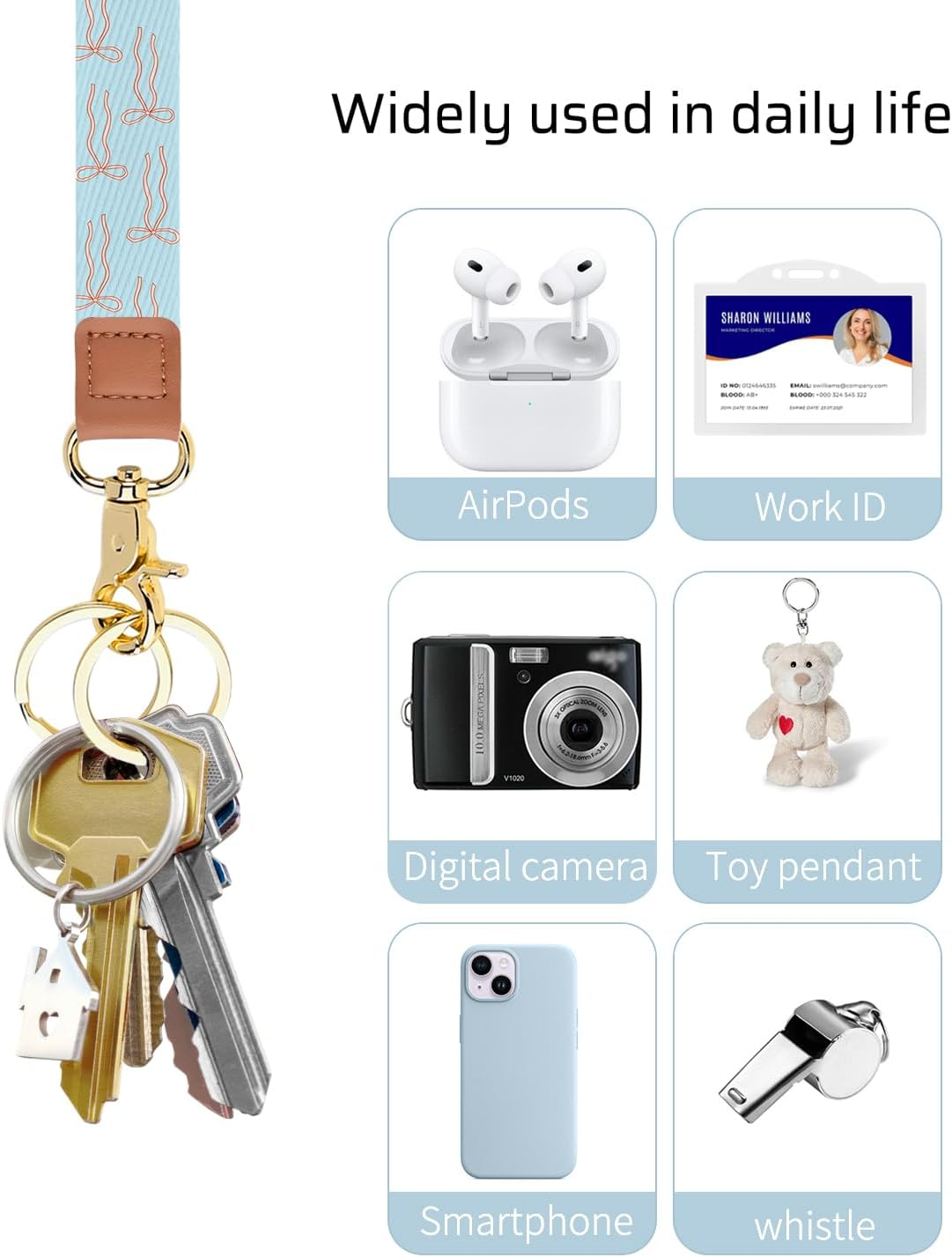 Knagsfa Wristlet Keychain, Cute Wrist Strap for Women, Wrist Lanyard for Keys, Wallet, Id Holder, Cell Phone image number 5