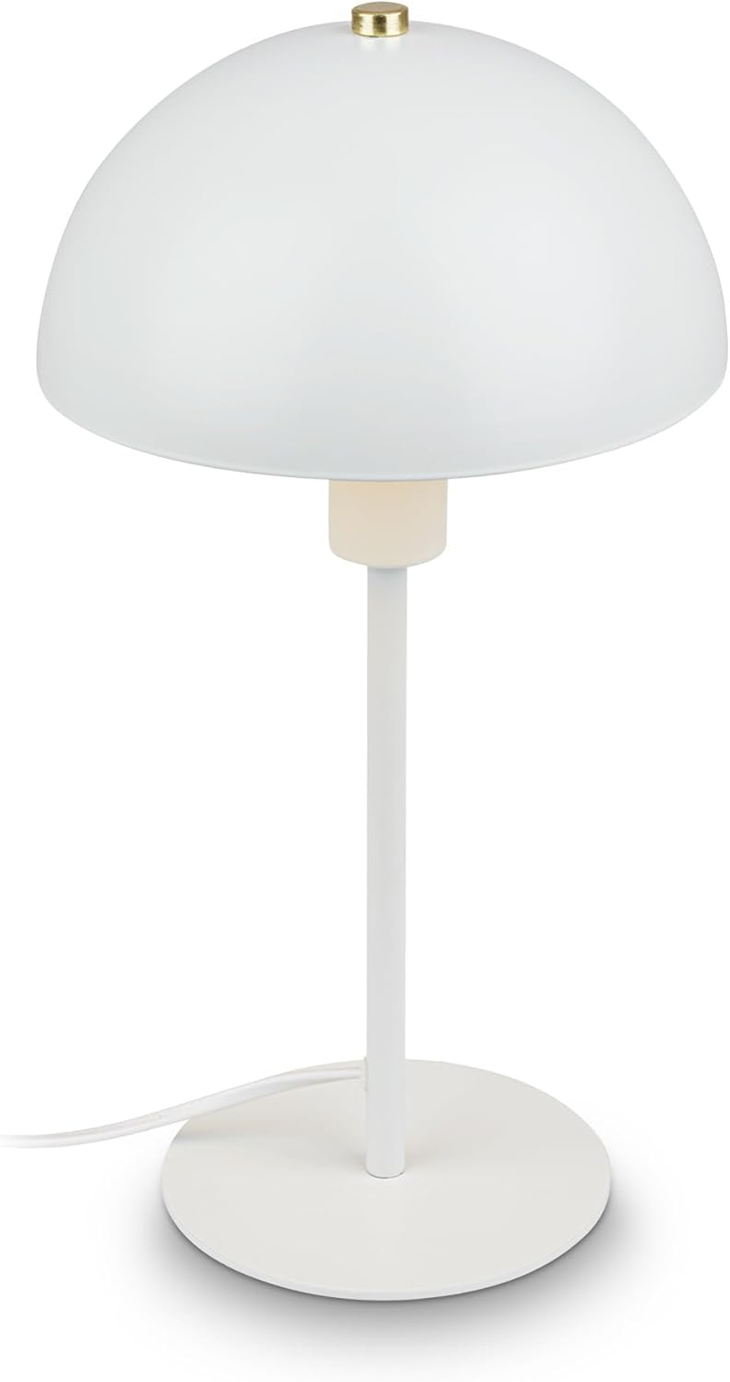 BRILONER - Bedside Lamp with Cable Switch, E14 Socket, Table Lamp, Desk Lamp, Reading for Bed, 18 X 35 Cm, White