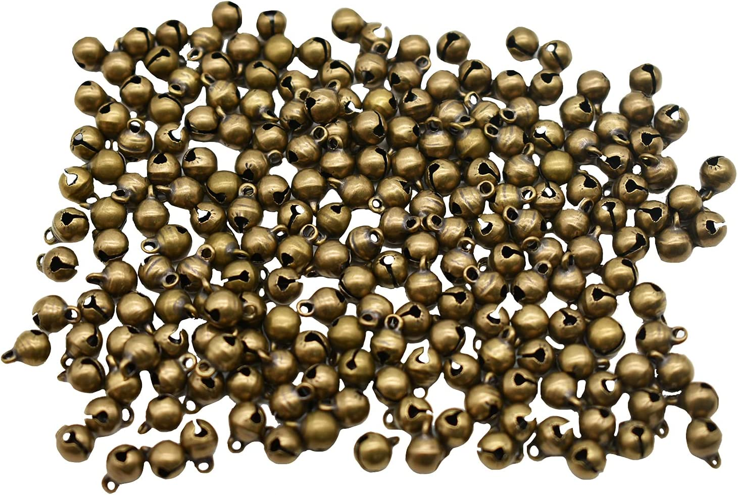 Maydahui 200PCS Mini Jingle Bell 1/4 Inches Vintage 6Mm Alloy Bronze Color Bead DIY for Sewing Wedding Jewelry Findings and Crafts image number 4