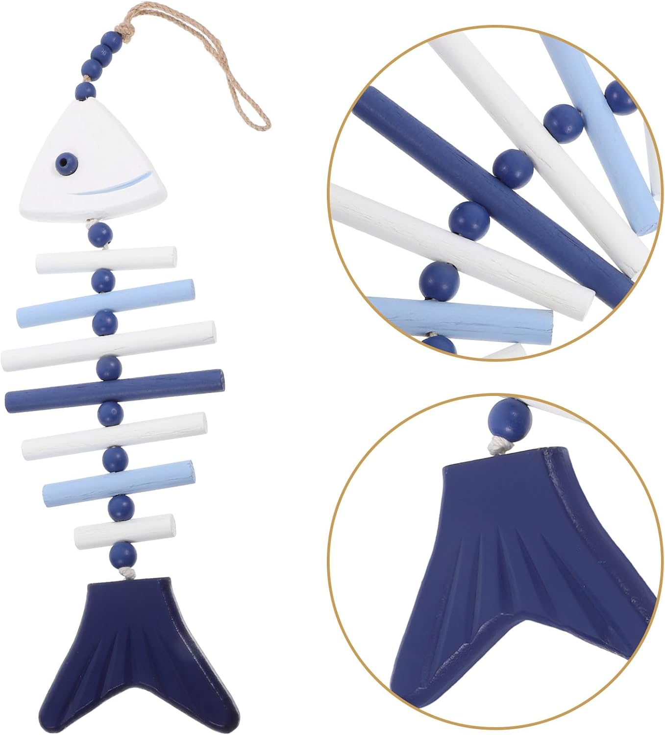 LUOZZY Mediterranean Style Wooden Fish Bone Hanging Decoration Nautical Wall Fish Bone Pendant Wall Hanging Ornament for Home Bar Supply