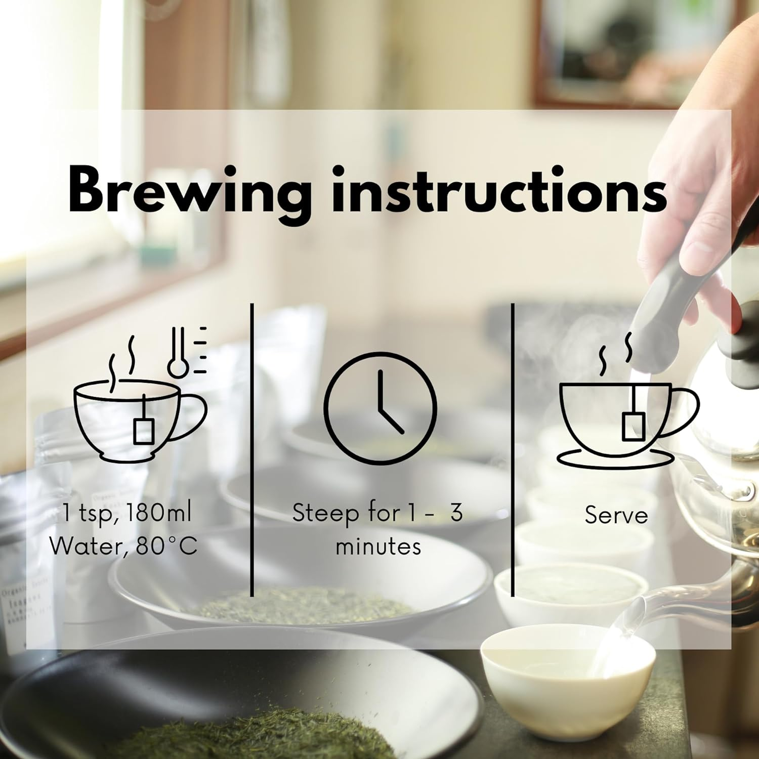 Teafy Organic Fukamushi Sencha, Japanese Green Tea, from Shizuoka Japan, JAS and USDA Certified Organic Loose Leaf Steamed Tea, 3.5Oz/100G image number 5