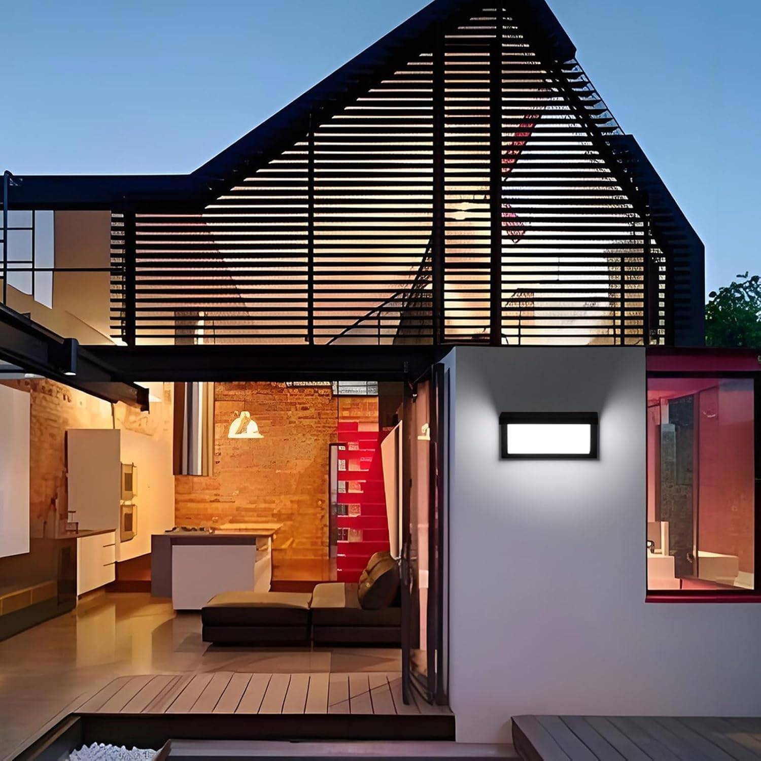 LED Wall Light 18W Waterproof Outdoor Lamp Exterior Lights Yard Modern with Sensor for Staircase Lighting, Garden Light, House Entrance, Patios, Walls, Paths (Cool White) image number 6