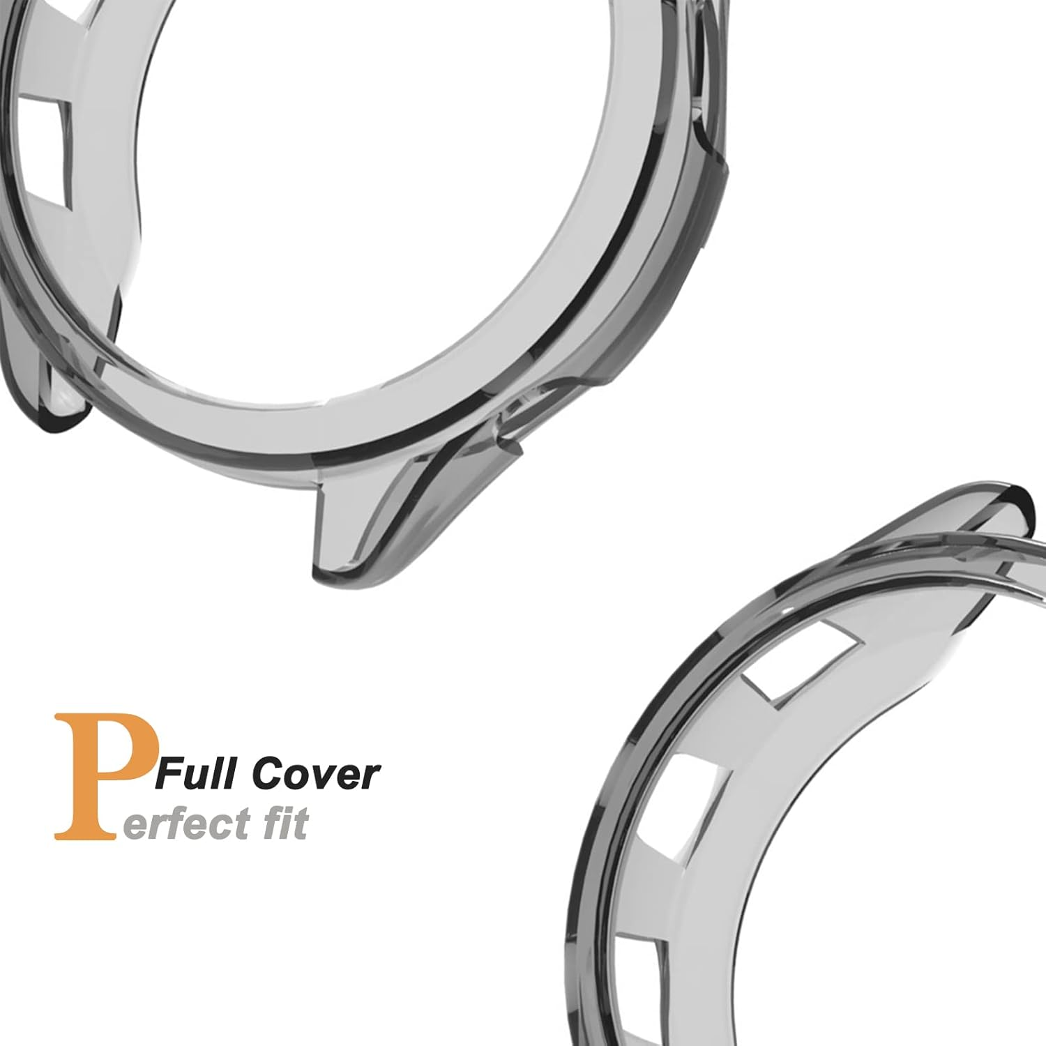 Miimall (2 Pack) Compatible for Garmin Forerunner 965 Case, Scratch-Resistance TPU Military Protection Translucent Cover Case for Garmin Forerunner 965/ Garmin 965 (Clear+Black) - Clear+Clear image number 1