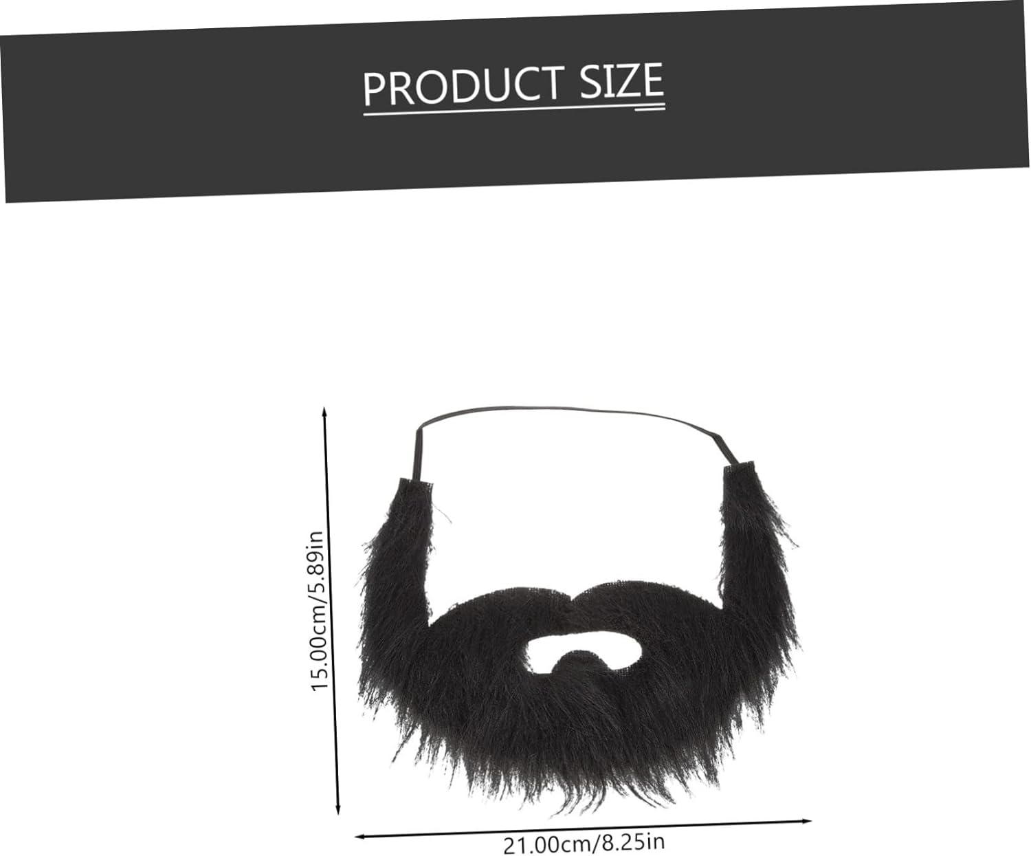 Dense Fake Beard Elastic Band 2Pcs Mustache Toy for Party Halloween Decor Cosplay Fun Props image number 5