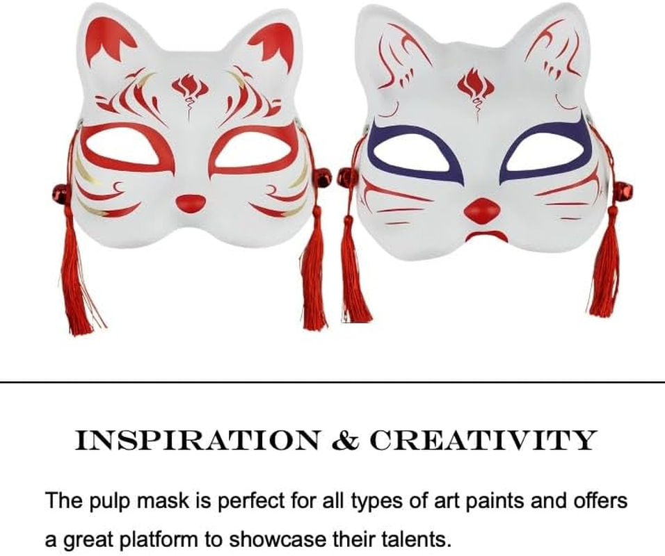 Cat Masks Therian Masks Made of White Paper for DIY Painting image number 2