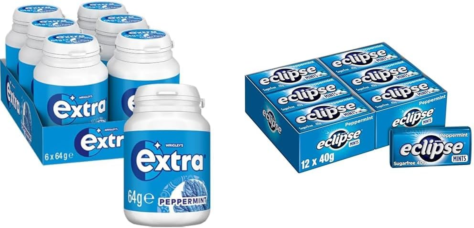 Peppermint Fresh Breath Bundle: Chewing Gum & Mints (Extra, Eclipse)