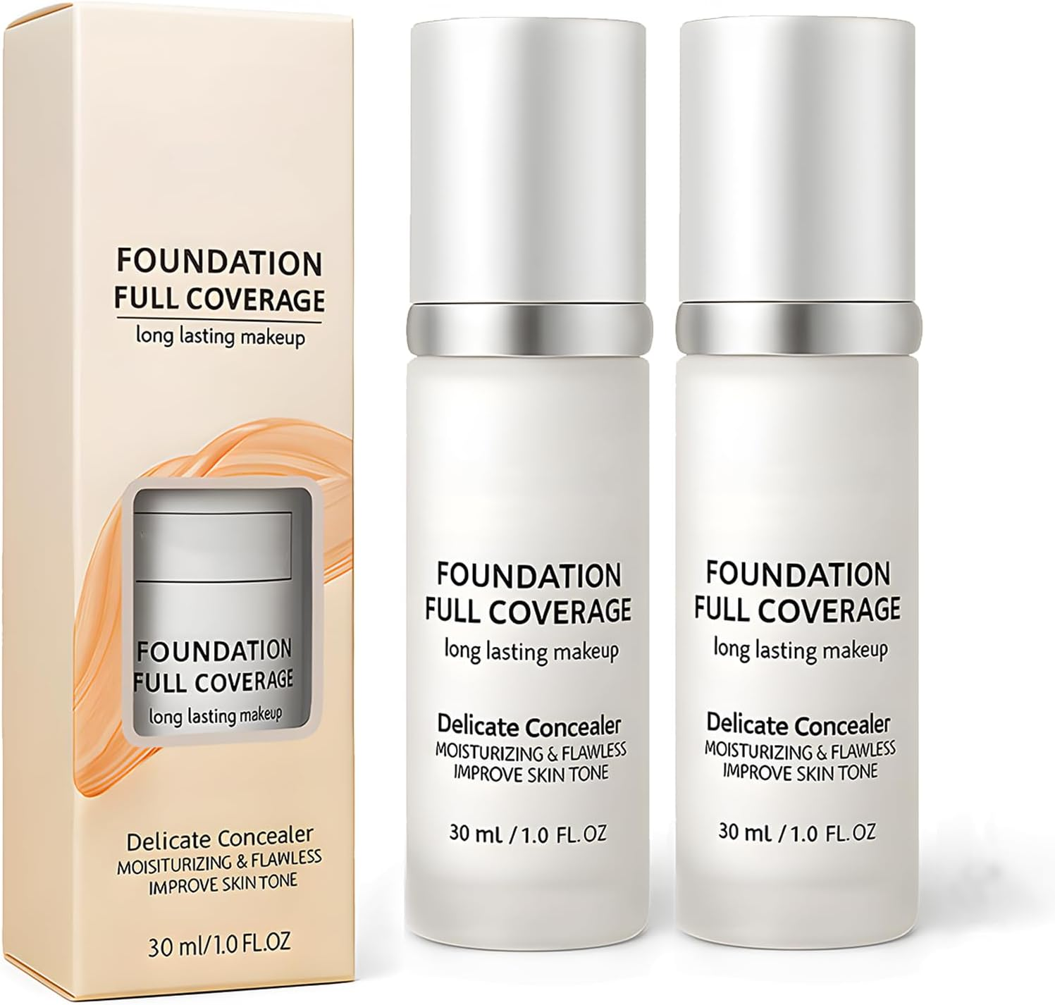 Foundation Liquid,Pack of 2, Colour Changing Foundation Makeup, White Foundation Liquid for Natural-Looking Finish, Travel-Friendly, 30Ml image number 6