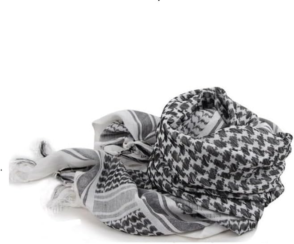 LORJE 100% Cotton Scarf Arab Tactical Desert Thickened Scarf Wrap for Women and Men - Brown image number 2