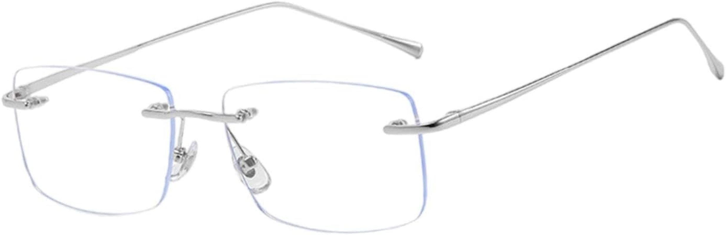 Anti Blue Light Glasses, Computer Glasses, Rimless Frame PC Lens Stylish for Men and Women