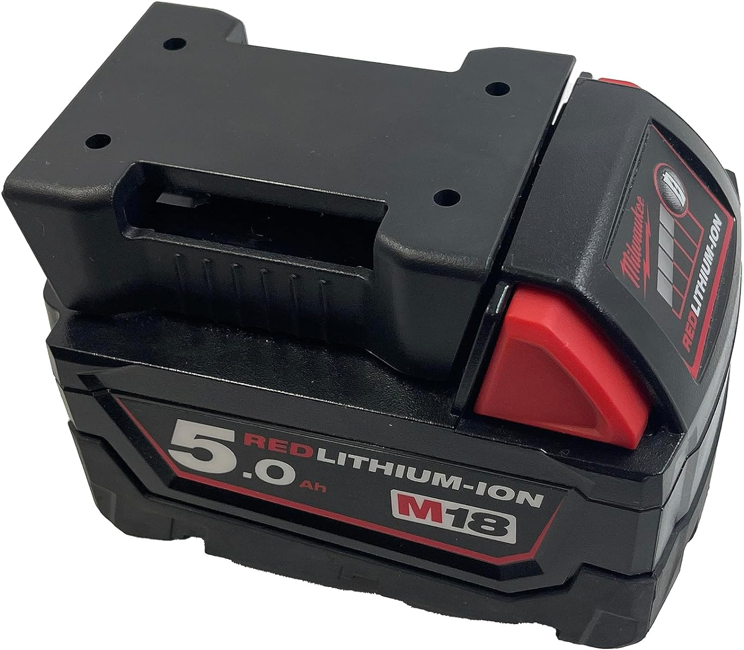 10Pcs Battery Holder Mount for Milwaukee 18V M18 Batteries | Wall Bracket | Milwaukee Battery Organizers | Black image number 6