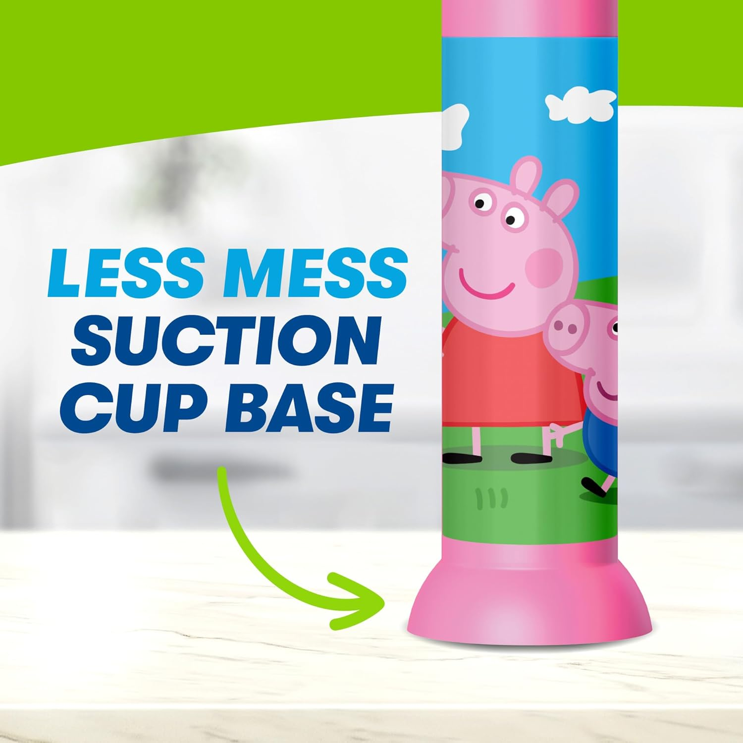 Firefly Ready Go Brush, Peppa Pig, Light up Timer Toothbrush, Premium Soft Bristles, 1 Minute Timer, Less Mess Suction Cup, Battery Included, Easy Storage, for Ages 3+, 1 Count image number 4