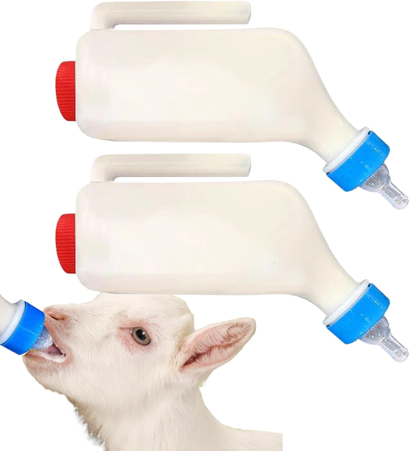 2PCS Lamb Feeding Bottle, 500/800ML Goat Calf Feeding Teats Bottles with Hand Grip, Sheep Feedings Bottles, Lamb Milk Feeder Bottle with Nipple for Dogs, Cow, Sheep