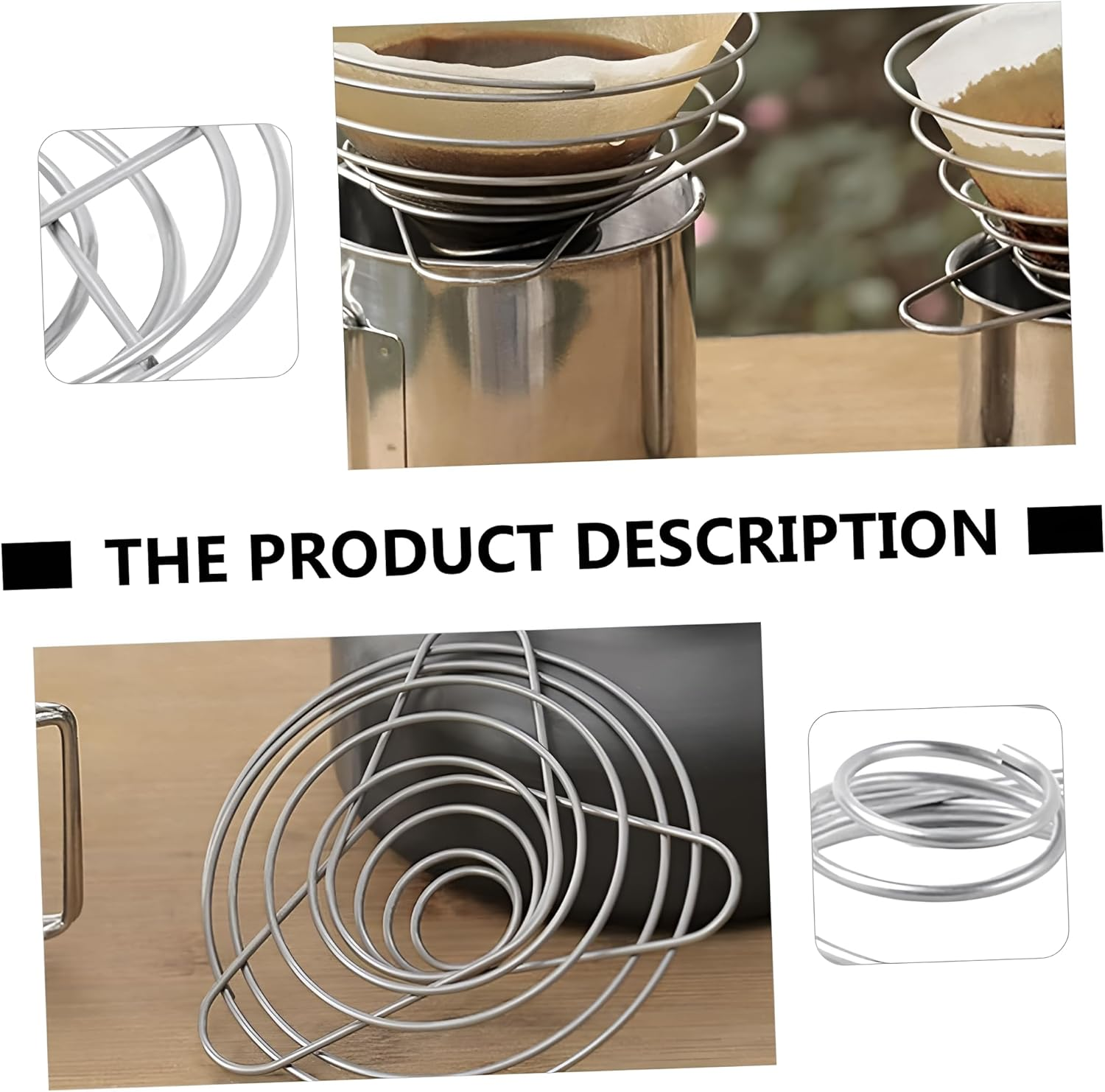 Youerte Compact Helix Pour over Coffee Maker - Foldable Stainless Steel Dripper for Travel, Camping & Home | Portable, Lightweight & Eco-Friendly Coffee Brewer image number 4