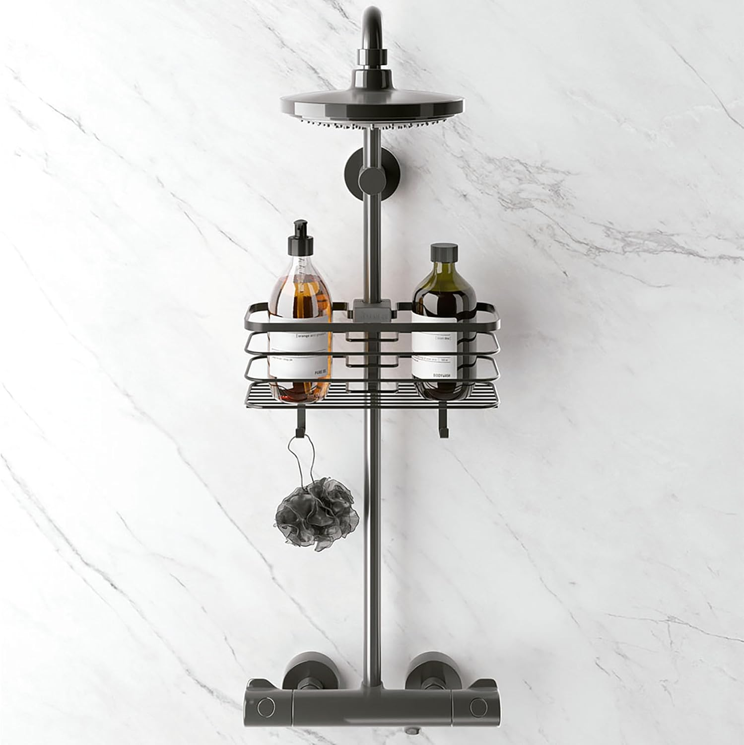 Metaltex 401102000 Origin Lava Shower Rail Storage Basket 29 X 11 X 15 Cm image number 2