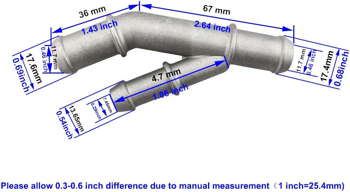 Aluminium Alloy Cooling Coolant T-Fitting Hose Pipe Connector Fit for MK4 Golf Jetta Bettle A3 S3 TT 1.8T 1J0121087E 1J0122109AQ image number 2
