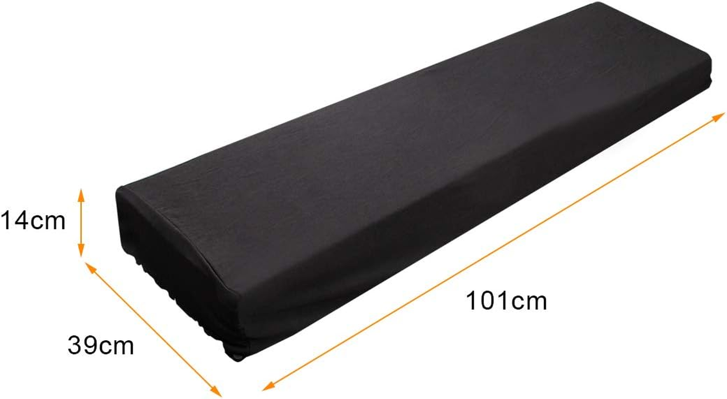 Piano Keyboard Dust Cover for 61/76/88 Keys- Electric/Digital Piano Stretchable Protective Keyboard Cover, Elastic Cord Locking Clasp, Machine Washable (61-76 Keys) image number 2