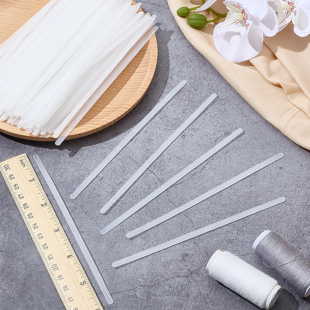 WEBEEDY 100 Pcs Transparent Plastic Boning for Sewing, Stays Corset Boning DIY Handmade Corset Making Accessories for Wedding Dress Gowns Lingerie Hats Costume DIY Sewing Craft, 1.5X15Cm