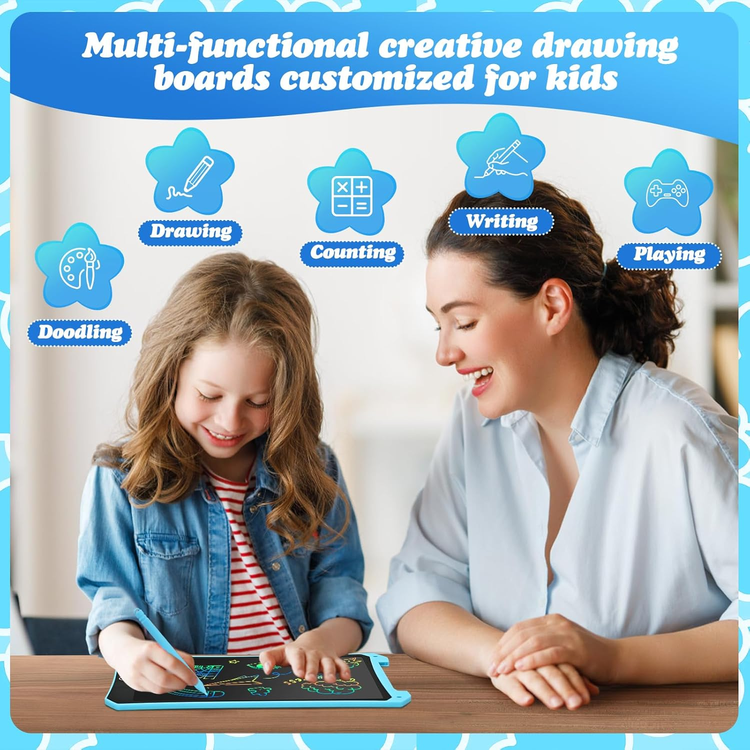 Eoocoo Kids Toys Gifts, Writing Tablet 10 Inch Doodle Board, Mess Free Colouring Book for Toddlers, Party Birthday Gifts, Toddlers Travel Essentials, Toys for Girls Boys 3 4 5 6 7 8 Years image number 6