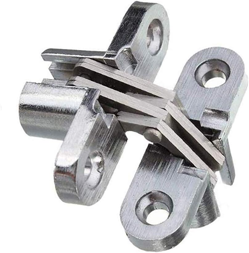 Pair of 3-3/4'' Hidden Gate Hinge Stainless Steel Invisible Door Hinges Concealed Barrel Wooden Box Silver (2Pcs) image number 4