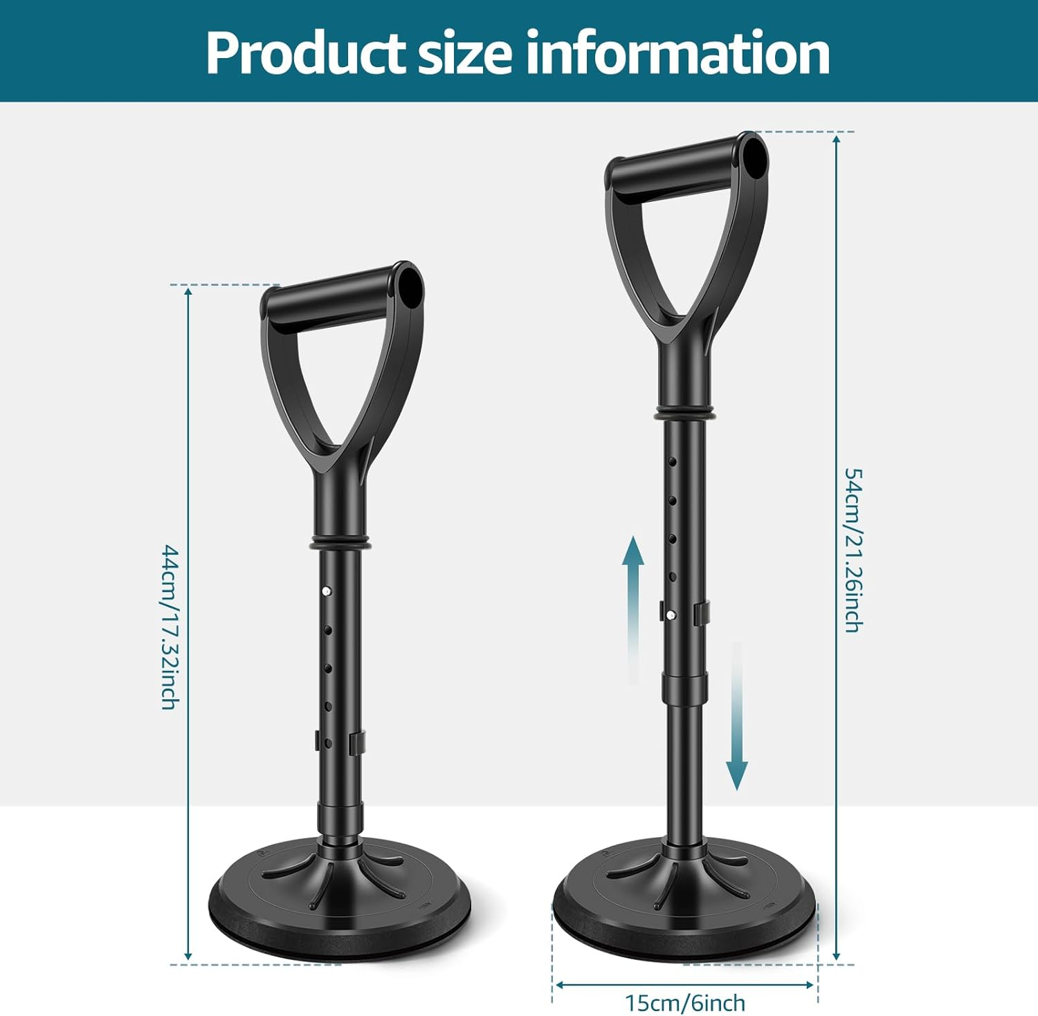 Mobility Tool Standing Aid Device Adjustable Standup Helper to Help Get up from Floor and Ground Metal Senior Lift Assist Device Elderly Standing Helper Support Tool for Seniors ZHAZHAMO