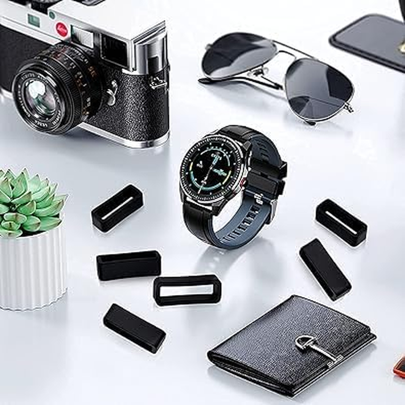 Pack of 8 Watch Strap Holder Loop, 16 Mm, 18 Mm, 20 Mm, 22 Mm, 24 Mm, 26 Mm, Silicone Watch Band Keeper Retainer Fastener Ring Parts for Smart Watch Band Wristband Replacement image number 4