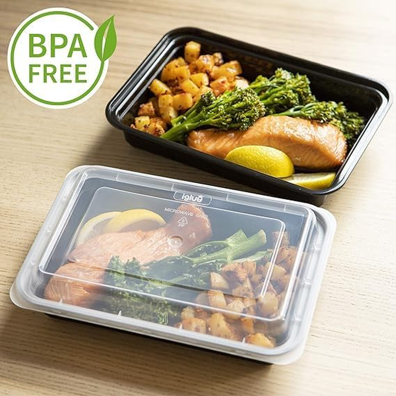 Meal Prep Container 1 Compartment - 20Pack Extra-Thick Food Storage Containers W/Lids Bento Box Reusable BPA Free Lunch Boxes Disposable Stackable Microwave Dishwasher Freezer Safe(28 Oz) (20) image number 2