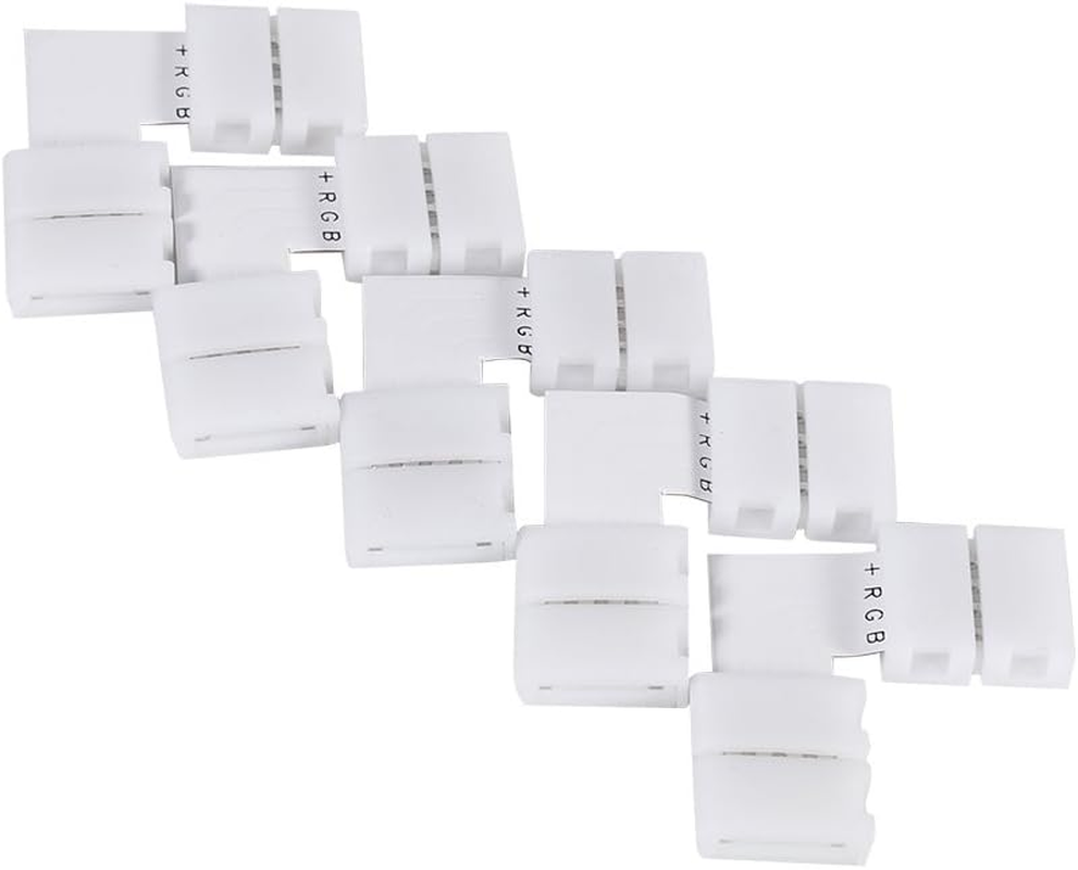 5Pcs L Shape 4Pin 10Mm Solderless Corner Connectors Adapters for RGB 5050 LED Strip Lights image number 2