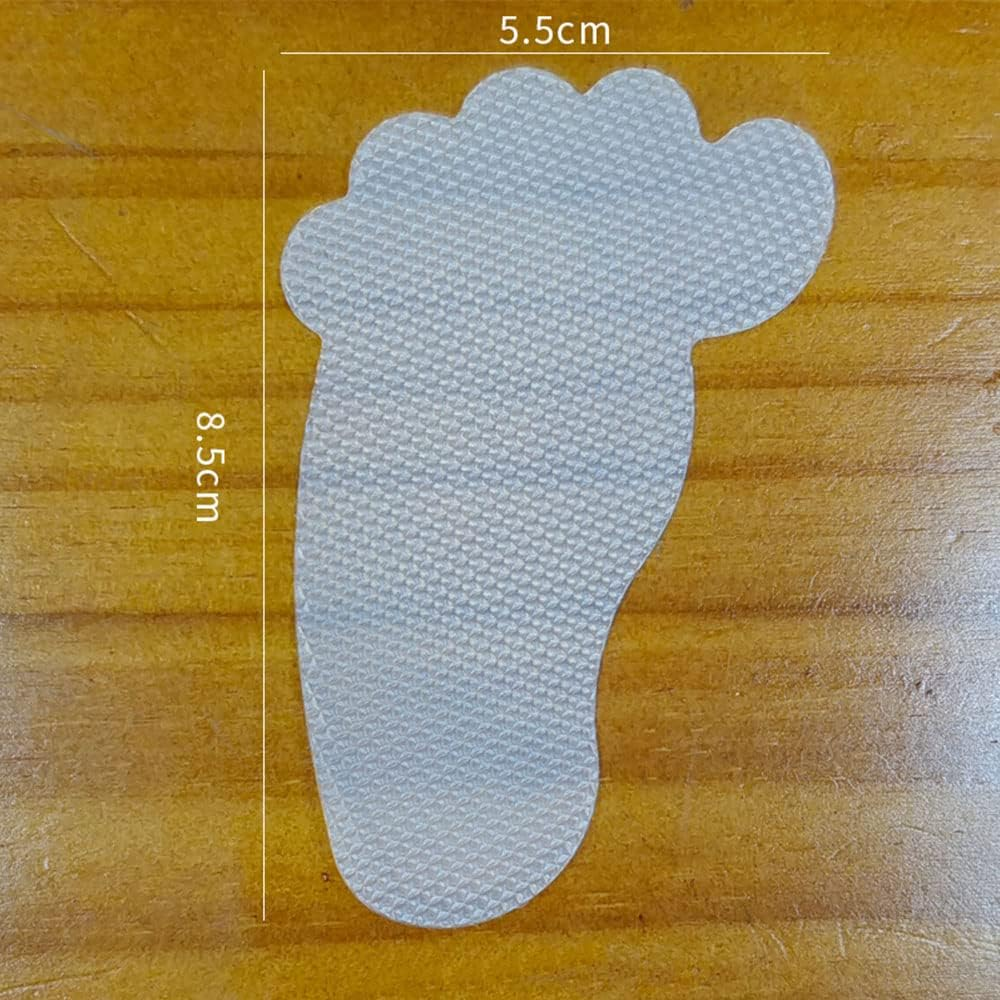 16 Piece Footprint Shape anti Slip Shower Stickers,Bath Tub Non-Slip Sticker,Safety Shower Treads Adhesive Appliques with Premium Scraper(Transparent Color) image number 3