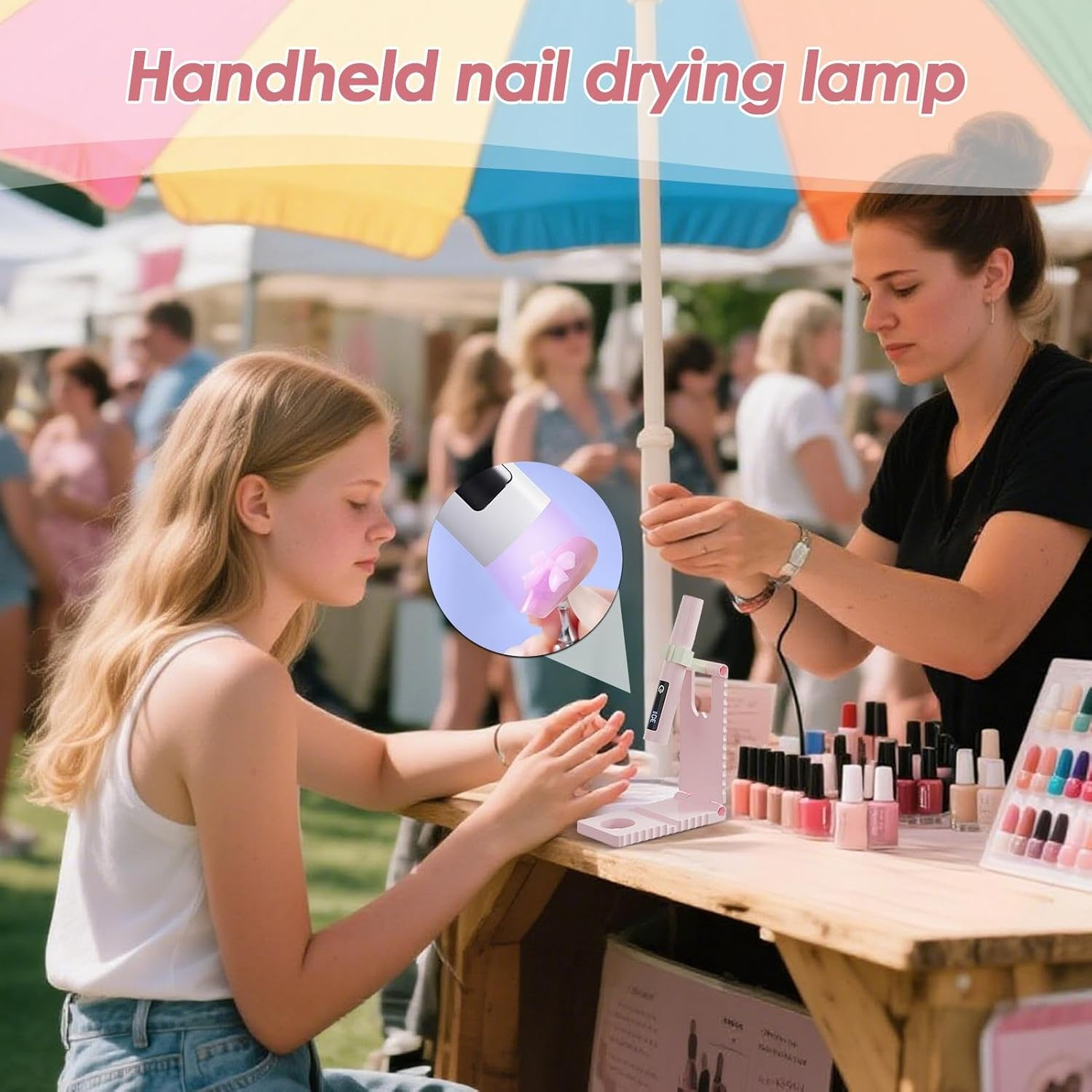 Mini UV Light for Gel Nails,Fingernail Curing Dryer USB Charging | LCD Display Nail Light with 2 Timing Modes for Camping Airplane Road Trip Desk Salon Studio Home Girls