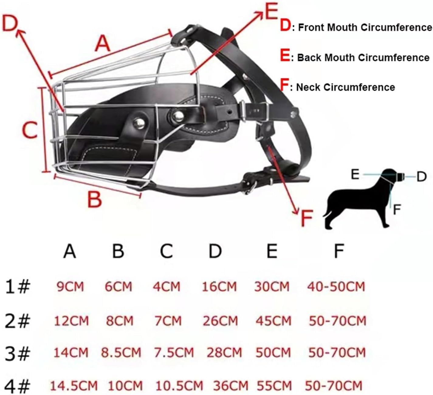 Metal Iron Dog Muzzle Adjustable Black Brown Leather Muzzle Fit for Dogs Large Dogs Bulldog anti Bite Muzzle Pet Supplies Dogs,2Xl,Black image number 4