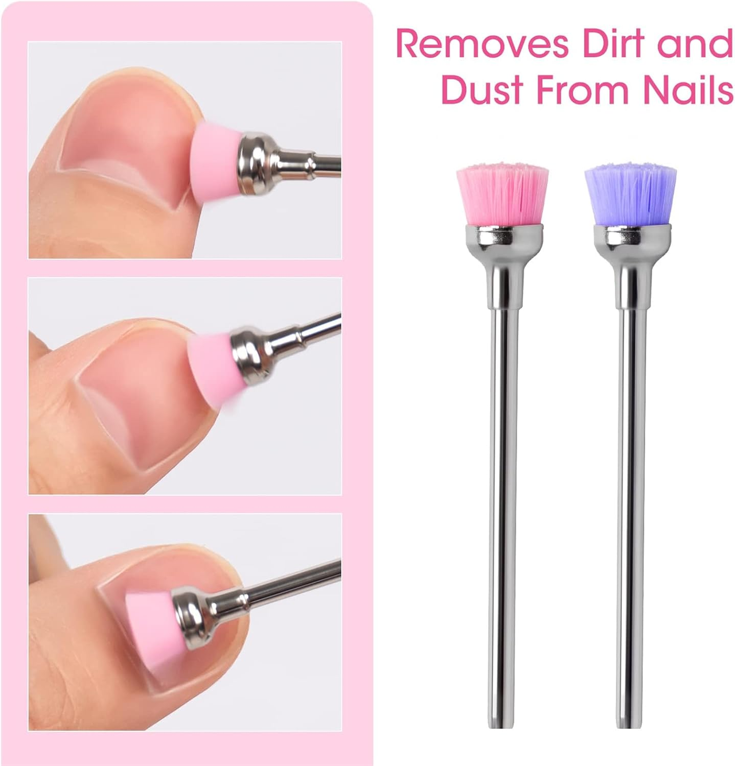 Acycoin2A 5PCS Nail Drill Bit Cleaning Brushes for Nail Electric Drilling Machine Cutter Dust Remover Nail Art Tool image number 1