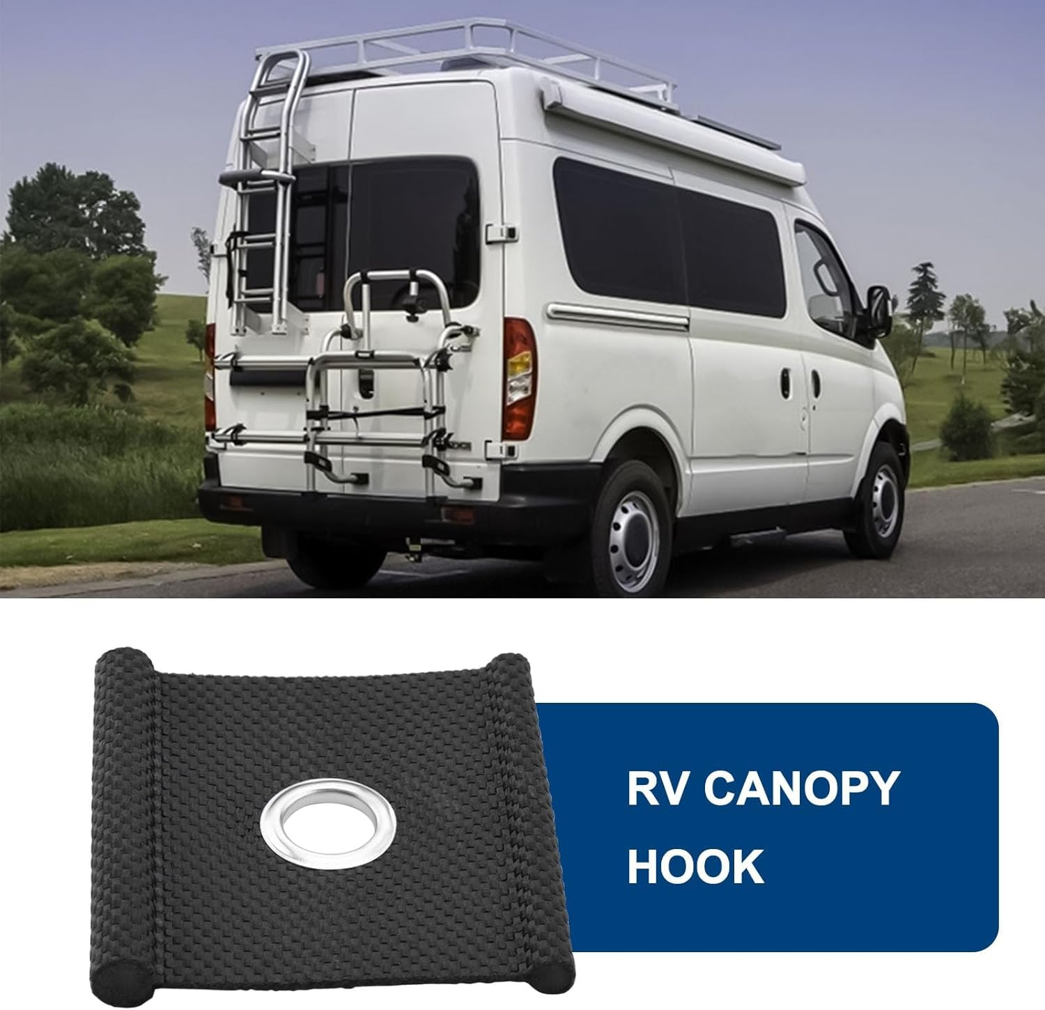 8Pcs Awning Rail Piping for 5-6 Mm and 7-8 Mm Piping Rails Awning Installation Tools Eyelets Awning Hooks for Tent Awning Campsite Caravan RV Black image number 3