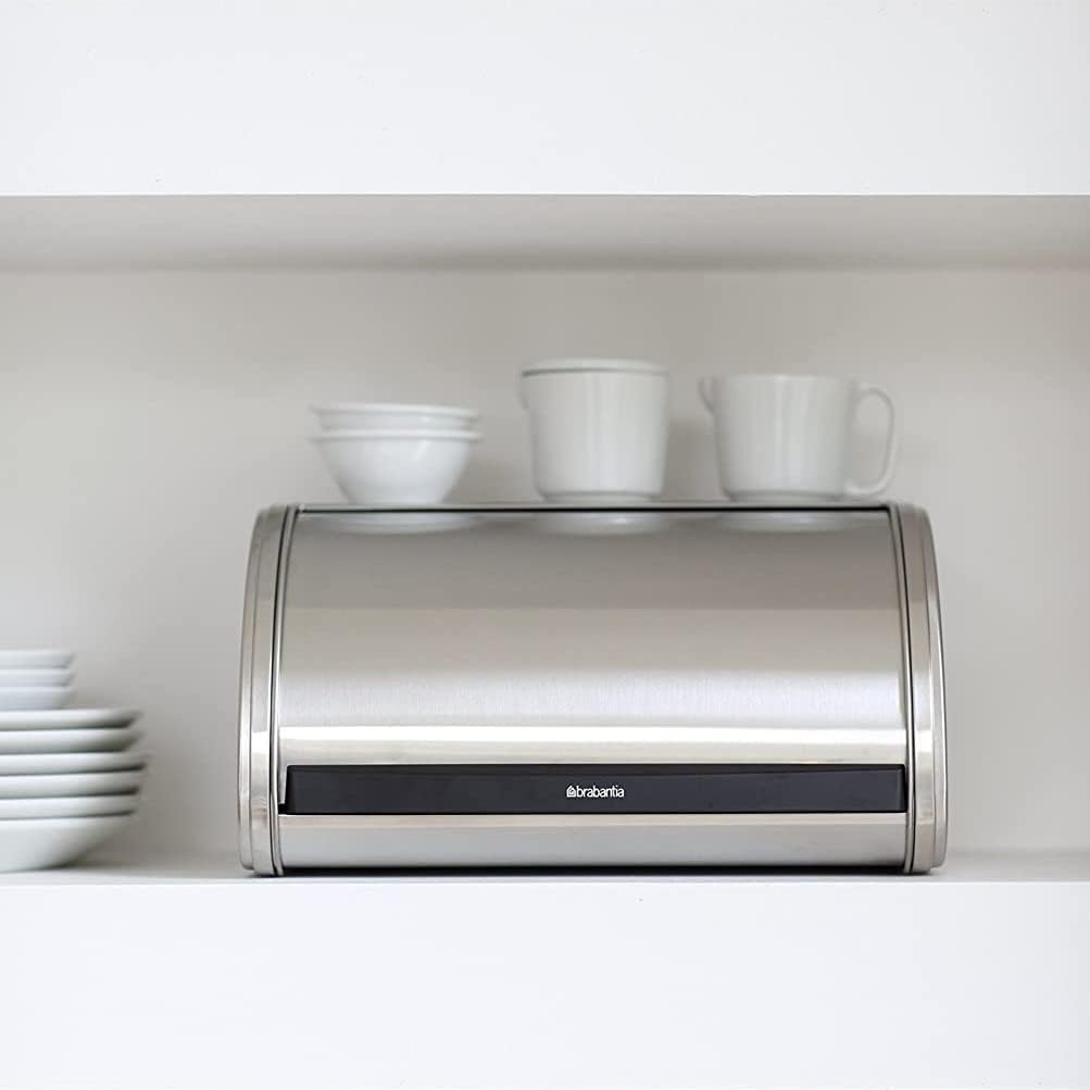 Brabantia 348907 Roll Top Bread Bin, Medium, Matt Steel - Matt Steel image number 3