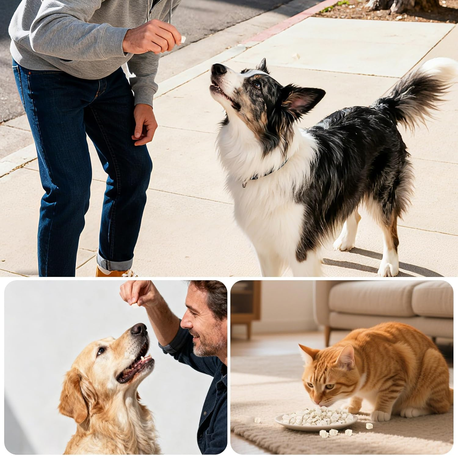 Freeze-Dried Chicken Cat Treats, 100G Chicken Cube Snacks for Cats and Dogs, Single Ingredient Dog Chickens Treat image number 6