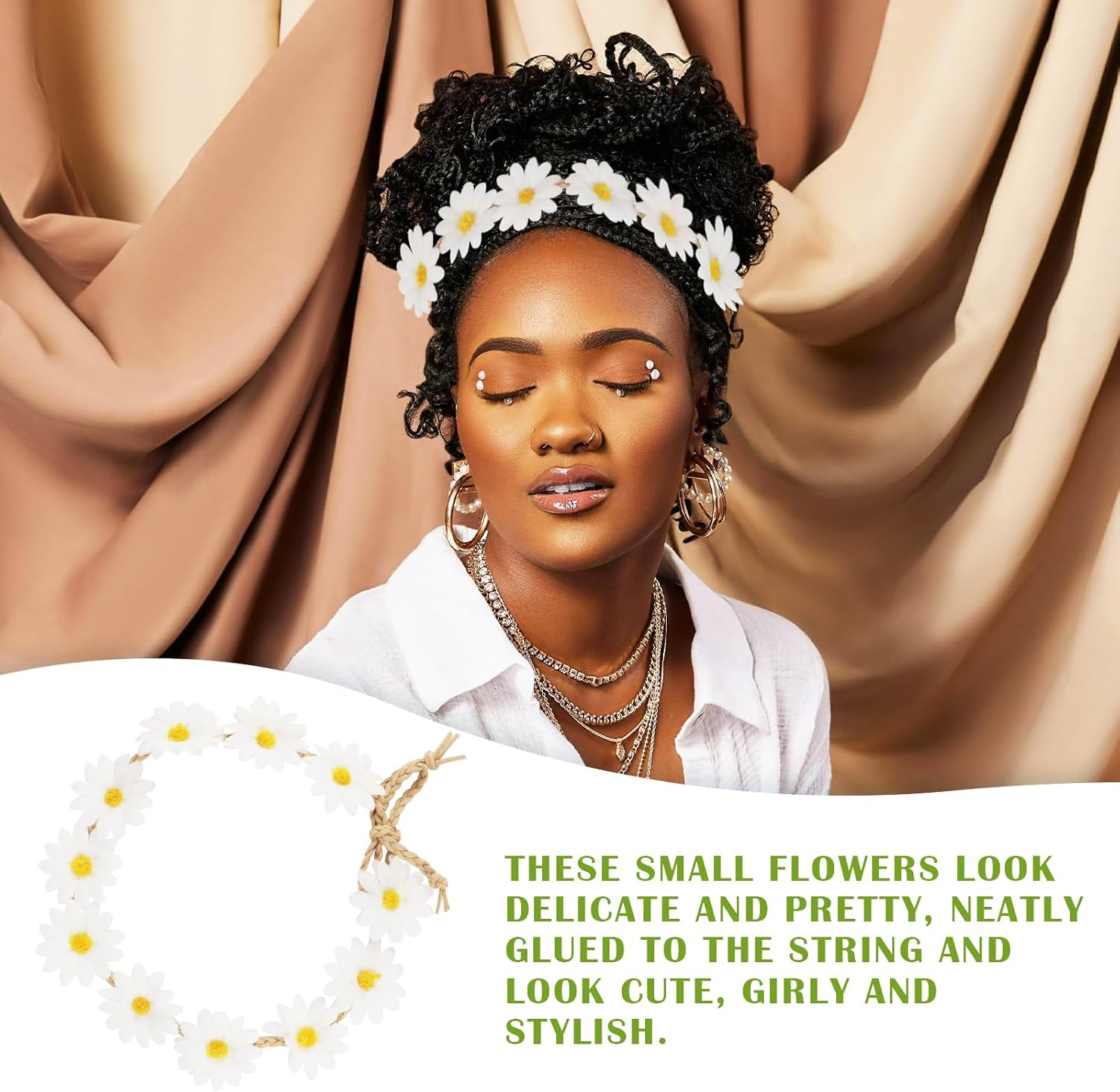 Sunflower Crown Daisy Flower Wreath Bridal Headband Festival