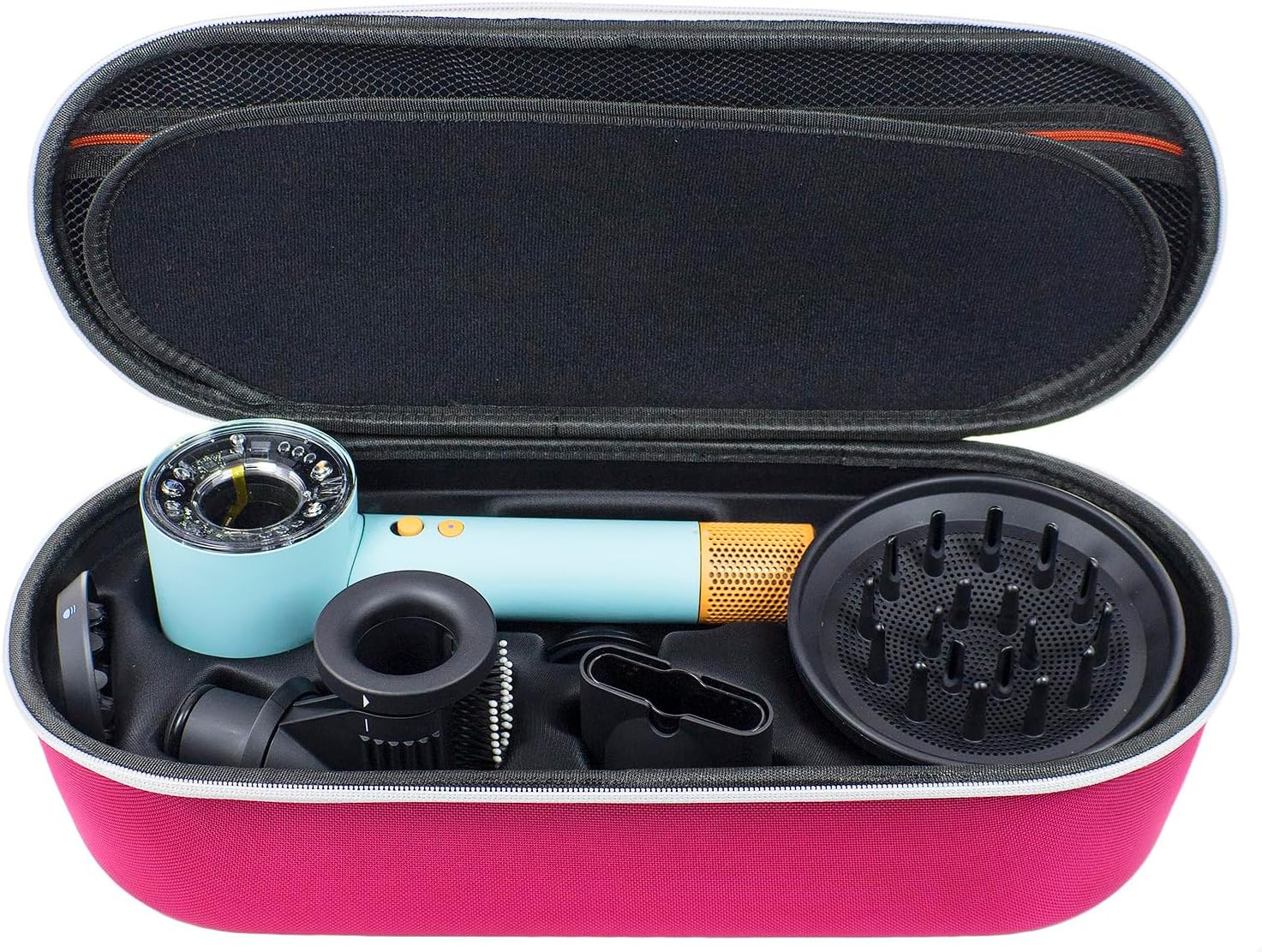 YIIWAY Hard Travel Case Compatible with Dyson Supersonic Nural Hair Dryer HD16, Case Only - Deep Pink YC86003 image number 4