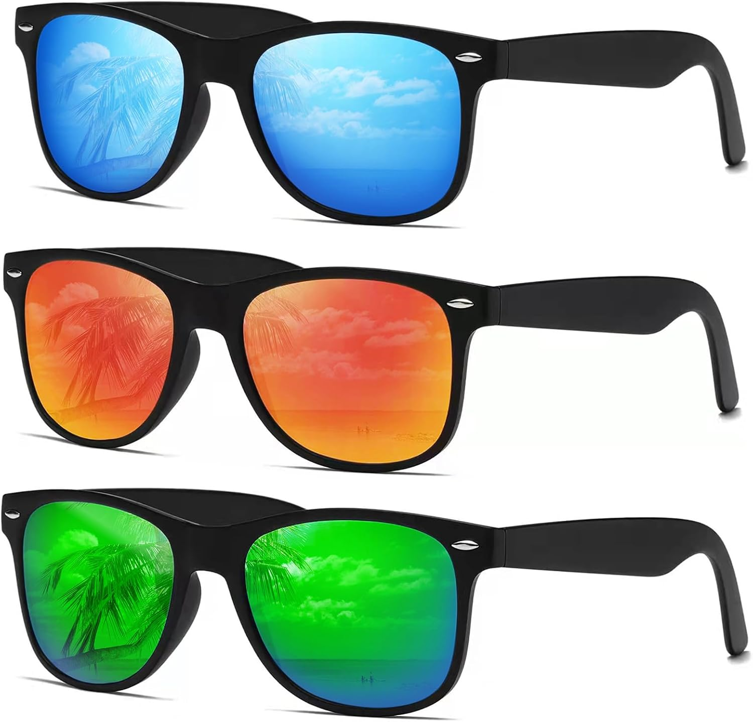 Sunglasses for Women Men- Polarized Sun Glasses Womens Mens Retro Mirror Lens for Driving Fishing UV400