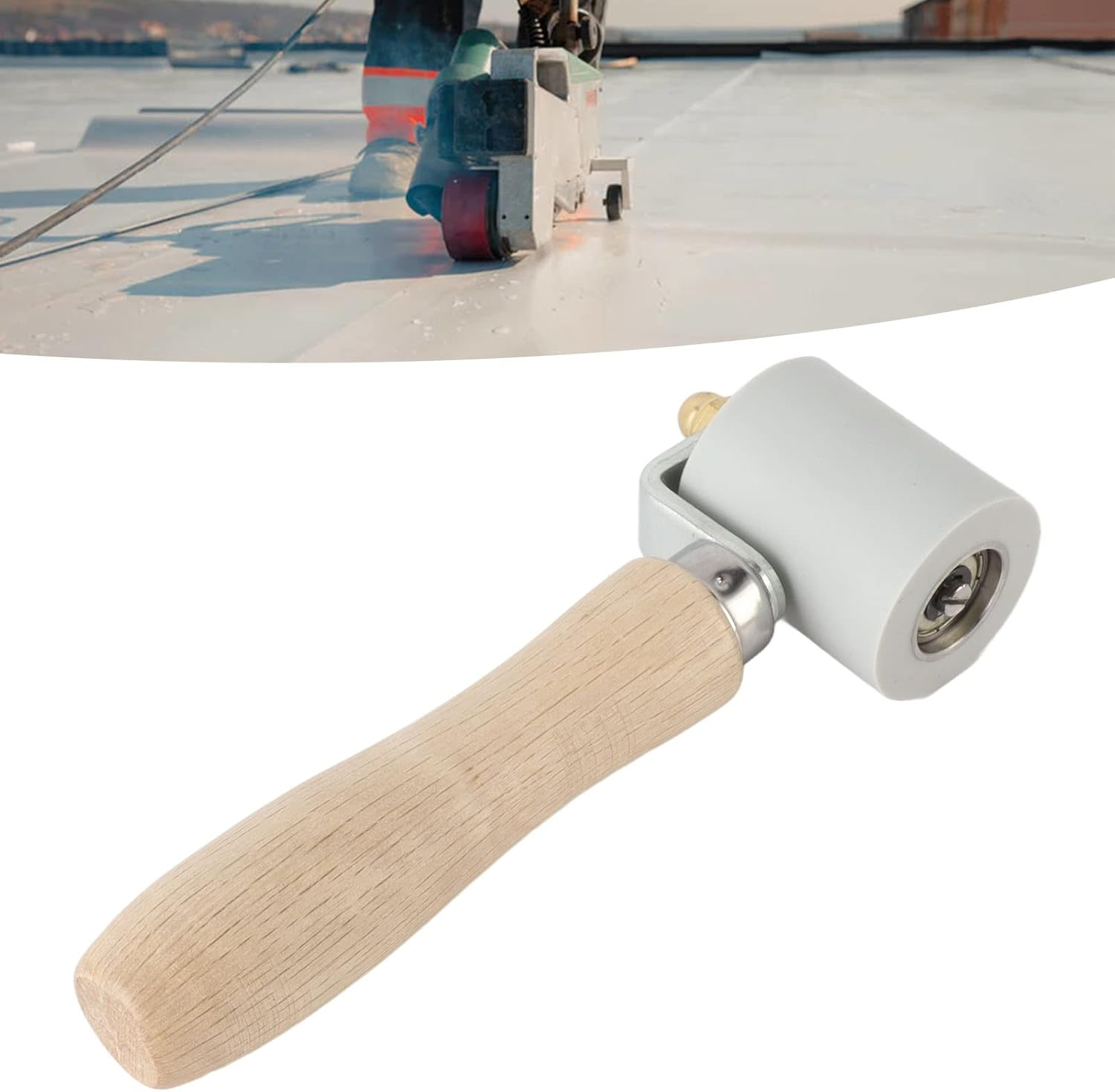 Seam Roller, Silicone Seam Tester with Bearing Design, Ergonomic Handle, Detachable Structure, Silicone Seam Roller for PVC Roofing Tape, Smoothing Seam Roller Tool (Gray Width image number 2