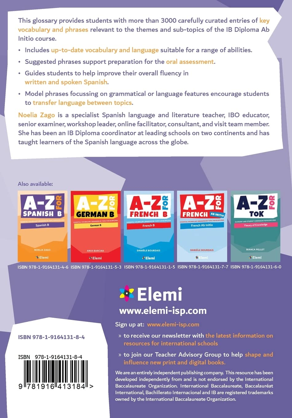 A-Z for Spanish Ab Initio: Essential Vocabulary Organized by Topic for IB Diploma image number 1