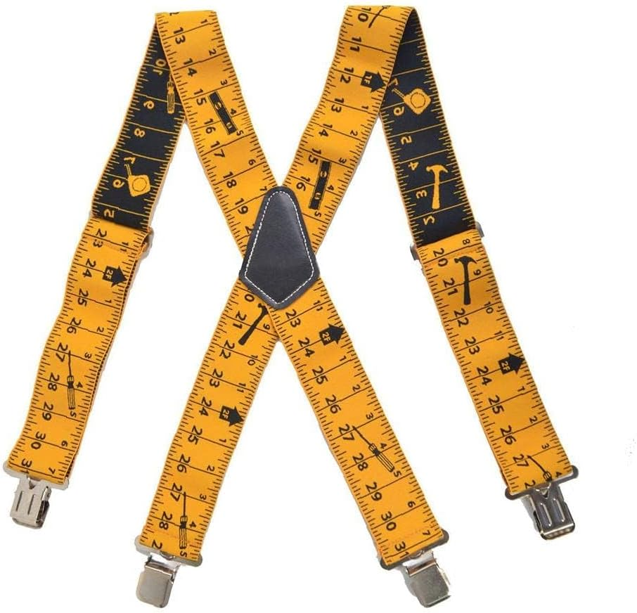 Heavy Duty Braces Work Tool Belt,Suspenders with Strong Clips Adjustable Straps X Shape Comfortable Braces for Men Women Clear Scale image number 1