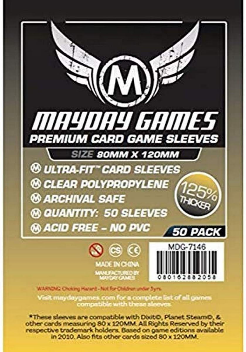 Mayday 53833 -Premium Magnum Gold Sleeve - 80 MM X 120 MM Card