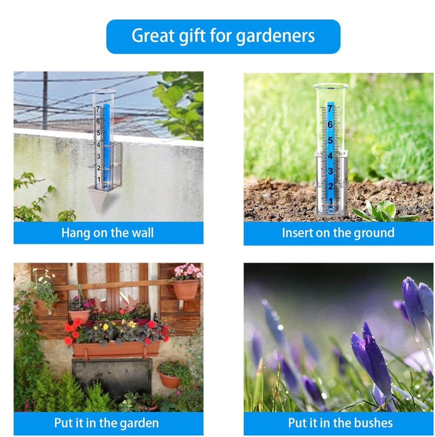 Digital Rain Gauge, Wireless Rain Gauge with Stake, Rain Water Catcher, Snow Gauge for Lawns, Reusable Garden Rain Gauge, Patio Rainfall Measurement Tool, Lawn Rain and Snow Gauge image number 6